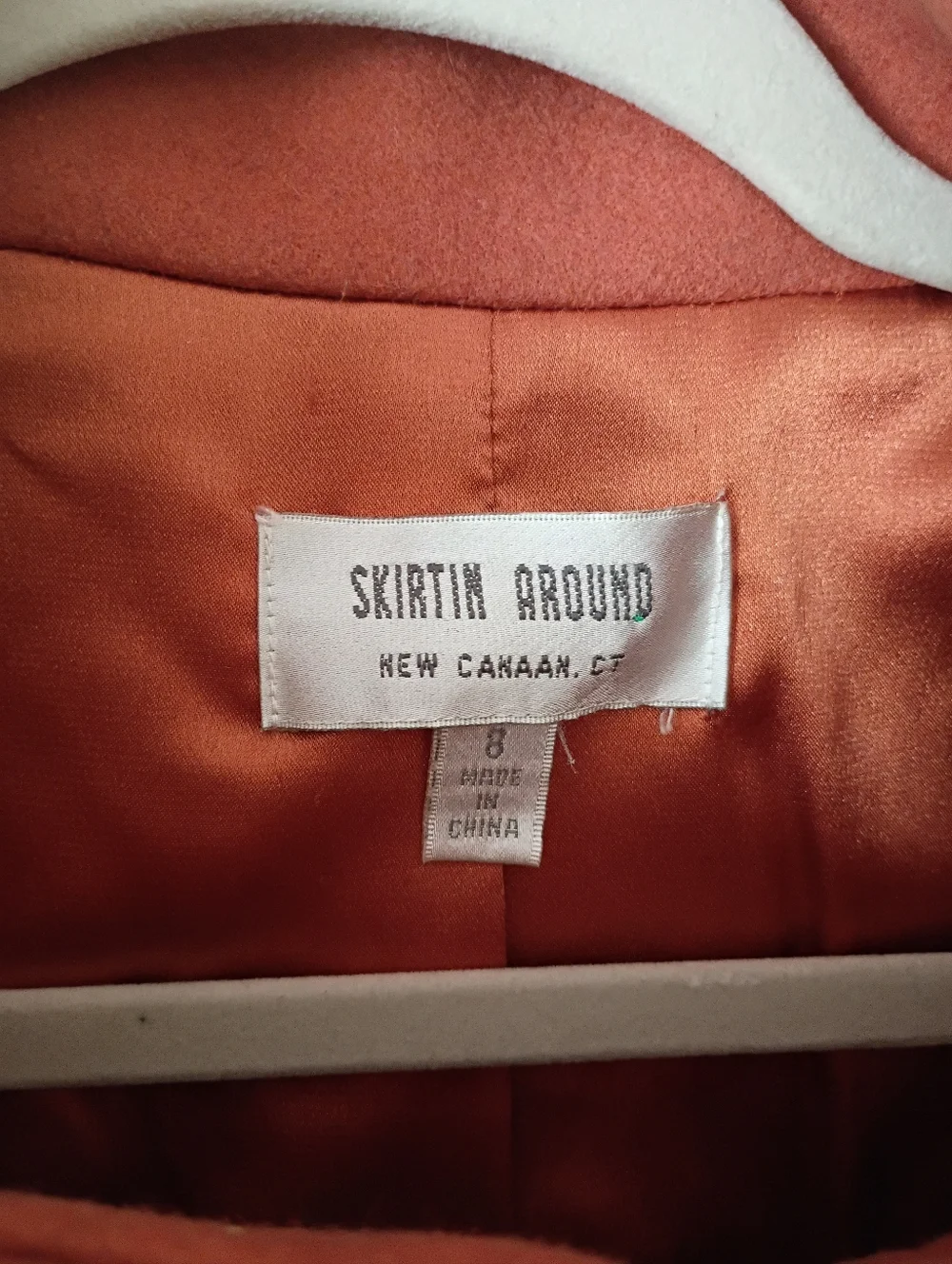 Womens Orange Wool-Blend Toggle Coat.Pit To Pit 19" - Picture 7 of 10